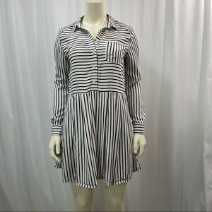 Levi's black and White Striped Long Sleeve Midi Dress Size Small